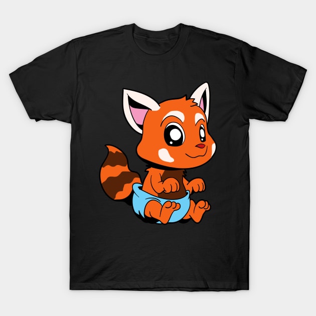 Kawaii Baby Red Panda T-Shirt by Modern Medieval Design